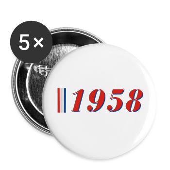 Year 1958 - Buttons small 1''/25 mm (5-pack) - white - Front
