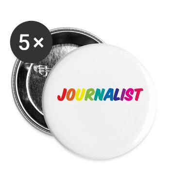 Journaliste en formation 4 - Lot de 5 petits badges (25 mm) - blanc - Devant