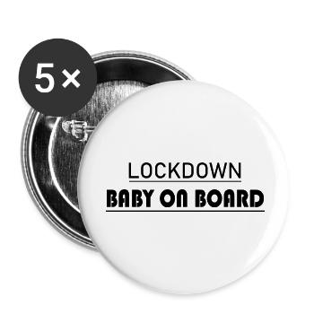 Schwangerschaft Babyparty Babyshower Boy Girl - Buttons klein 25 mm (5er Pack) - Weiß - Vorne