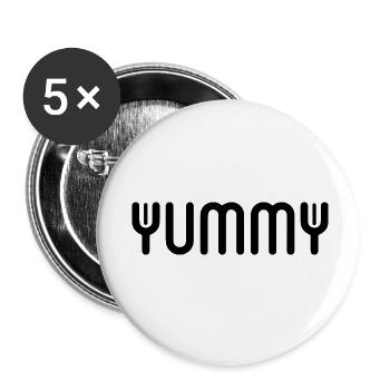 Schwangerschaft Babyparty Babyshower Boy Girl - Buttons klein 25 mm (5er Pack) - Weiß - Vorne