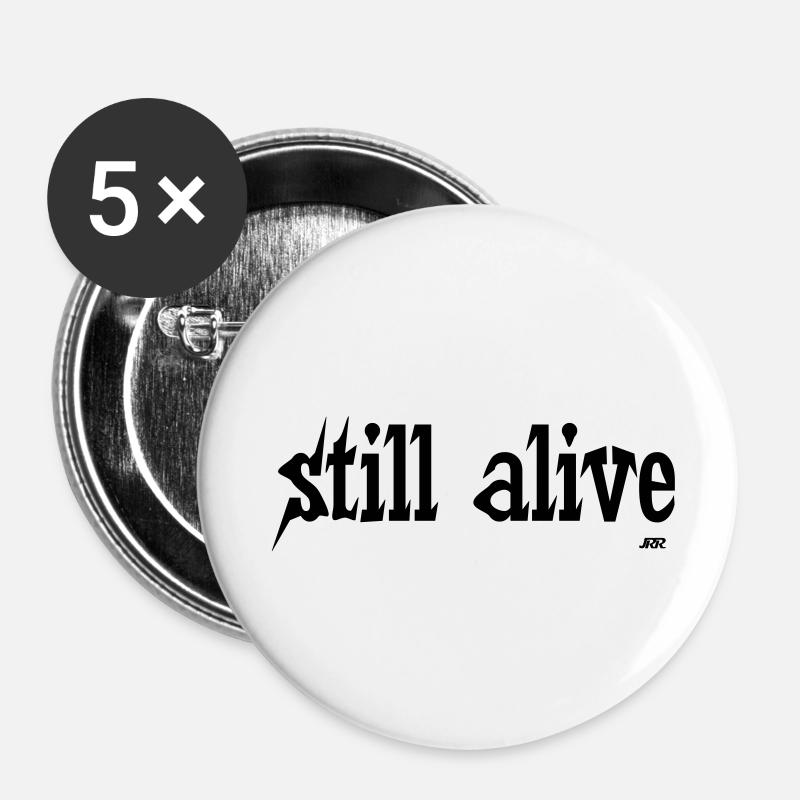 still alive - Buttons small 1''/25 mm (5-pack) - white