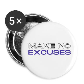 No Excuses - Buttons small 1''/25 mm (5-pack) - white - Front