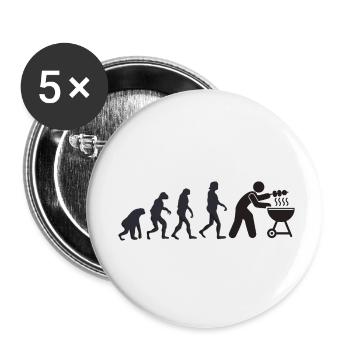 Grillen - Menschliche Evolution - Buttons klein 25 mm (5er Pack) - Weiß - Vorne
