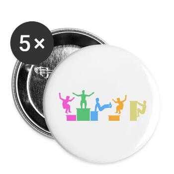 Parkour Traceur Freerunning CityParkour Jump-Art - Buttons small 1''/25 mm (5-pack) - white - Front