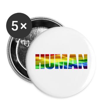 Drapeau LGBT HUMAIN - Lot de 5 petits badges (25 mm) - blanc - Devant