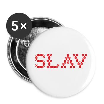 SLAV Slavic Folk Slawisch - Buttons small 1''/25 mm (5-pack) - white - Front