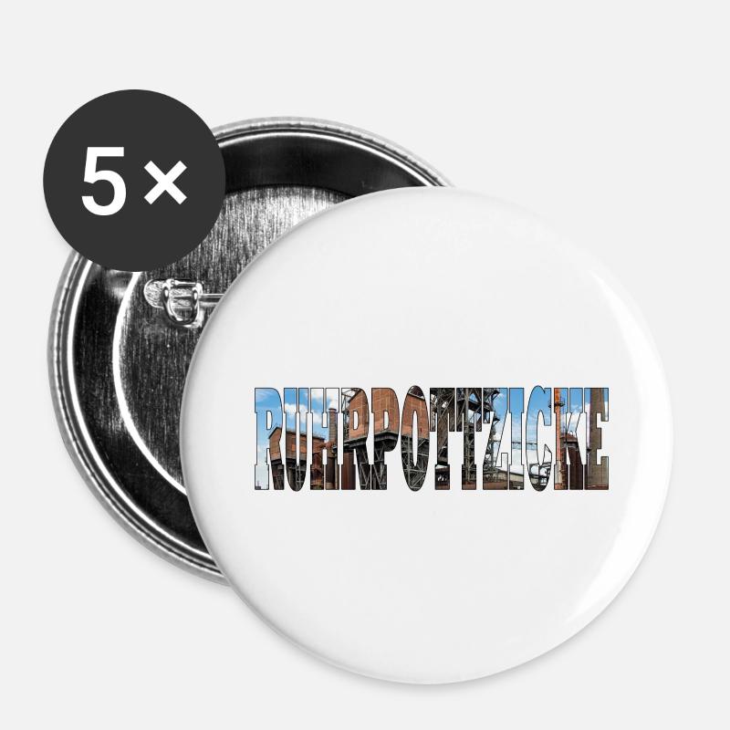 Ruhrpottzicke - Buttons klein 25 mm (5er Pack) - Weiß