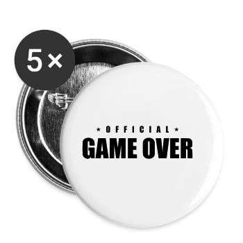 Game Over Slogan - Buttons small 1''/25 mm (5-pack) - white - Front