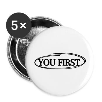 YOU FIRST - Buttons klein 25 mm (5er Pack) - Weiß - Vorne