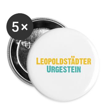 Leopoldstätter Urgestein Wien Österreich Spruch - Buttons klein 25 mm (5er Pack) - Weiß - Vorne