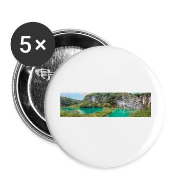 Nationalpark Plitvicer Seen: kristallklares Wasser - Buttons klein 25 mm (5er Pack) - Weiß - Vorne