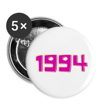 Year 1994 Pink and Yellow - Buttons small 1''/25 mm (5-pack) - white - Front