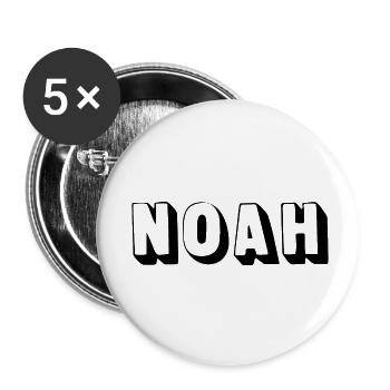 Name - Noah - Buttons small 1''/25 mm (5-pack) - white - Front