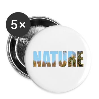 Nature - Lot de 5 petits badges (25 mm) - blanc - Devant