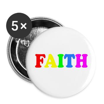 Faith - Buttons klein 25 mm (5er Pack) - Weiß - Vorne