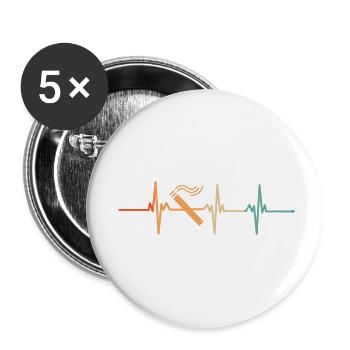 Battement de cœur Cigarette - Lot de 5 petits badges (25 mm) - blanc - Devant