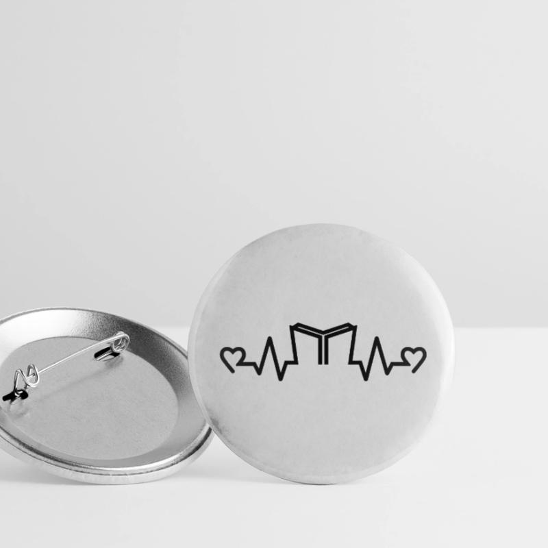 Herzfrequenz Buch Reader, Reader, Bücher Buttons klein 25 mm (5er Pack)