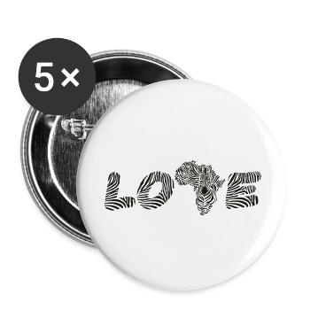 Love to wild zebras Africa - Buttons klein 25 mm (5er Pack) - Weiß - Vorne