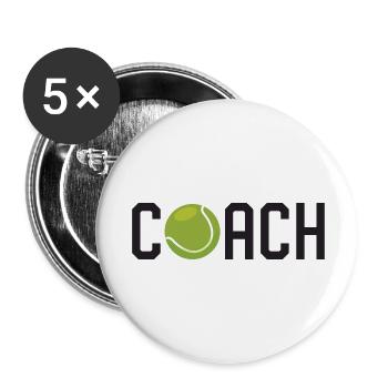 Entraîneur de tennis - Lot de 5 petits badges (25 mm) - blanc - Devant