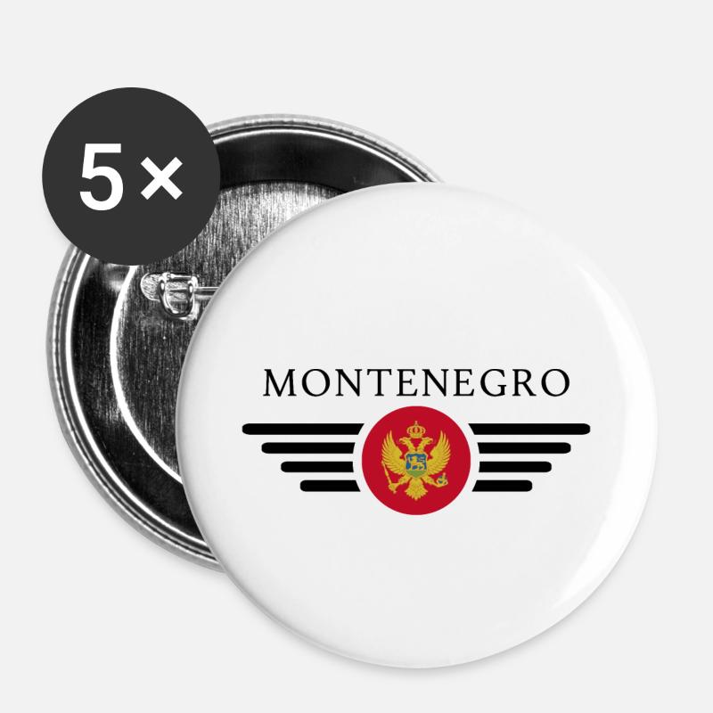 Montenegro Still T-Shirt - Buttons small 1''/25 mm (5-pack) - white