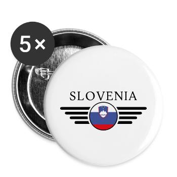 T-shirt de style slovène - Lot de 5 petits badges (25 mm) - blanc - Devant