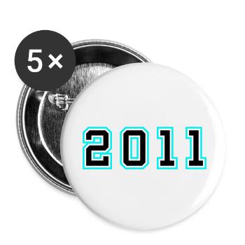 2011 Year Birthday - Buttons small 1''/25 mm (5-pack) - white - Front