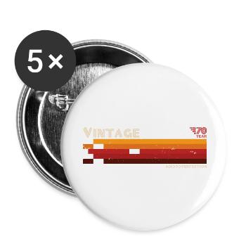 Vintage Stripes 70s Retro - Buttons small 1''/25 mm (5-pack) - white - Front