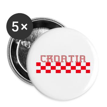 Kroatien hrvatska kroatien hrv hr zagreb geteilt - Buttons klein 25 mm (5er Pack) - Weiß - Vorne