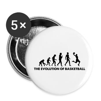 L’évolution du basket-ball - Lot de 5 petits badges (25 mm) - blanc - Devant