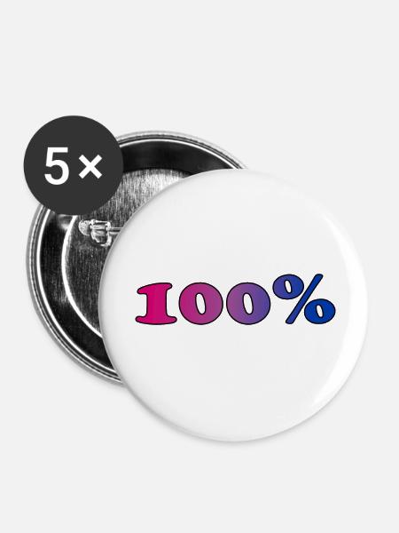 100 Prozent bi - Buttons klein 25 mm (5er Pack) - Weiß