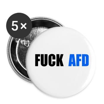 Fuck afd - Buttons klein 25 mm (5er Pack) - Weiß - Vorne