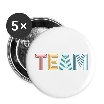 Équipe - Lot de 5 petits badges (25 mm) - blanc - Devant