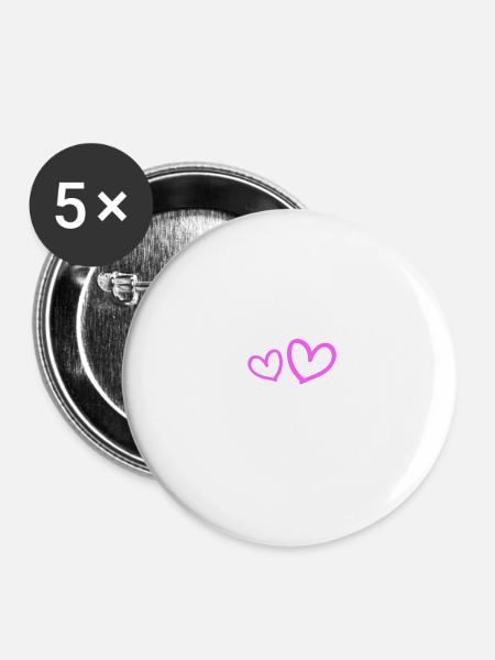 Support Crew Herz Liebe - Buttons klein 25 mm (5er Pack) - Weiß