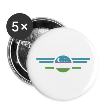 ich liebe Usbekistan, Eleganz Stil Design T-Shirt - Buttons klein 25 mm (5er Pack) - Weiß - Vorne