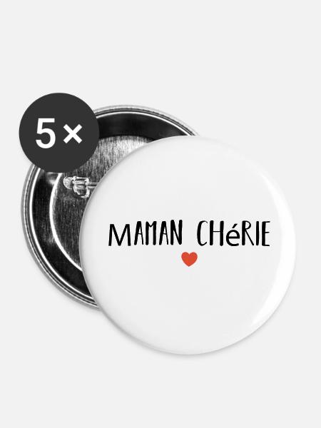 Geliebte Mutter - Buttons klein 25 mm (5er Pack) - Weiß