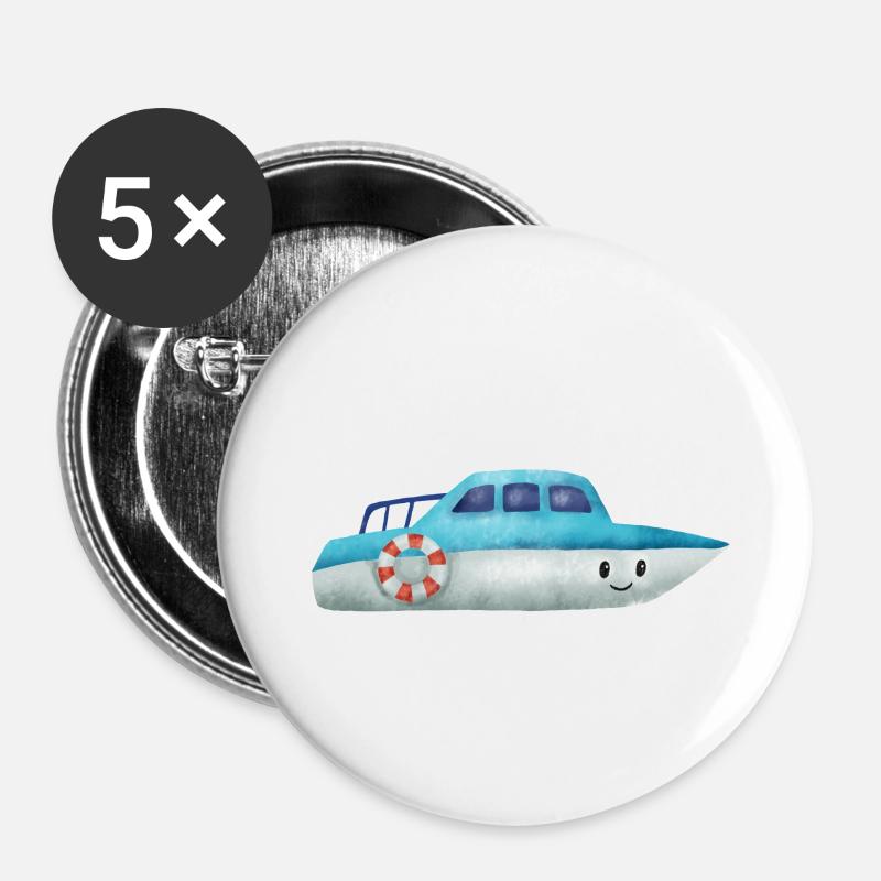 boat - Buttons small 1''/25 mm (5-pack) - white