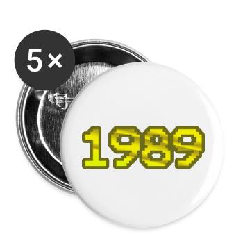 1989 - Buttons klein 25 mm (5er Pack) - Weiß - Vorne