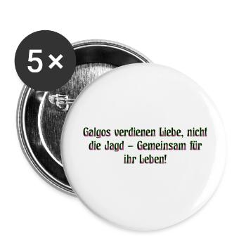 Hilfe für Galgos - Buttons klein 25 mm (5er Pack) - Weiß - Vorne
