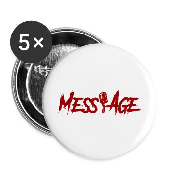 MessAge Logo - Buttons klein 25 mm (5er Pack) - Weiß - Vorne