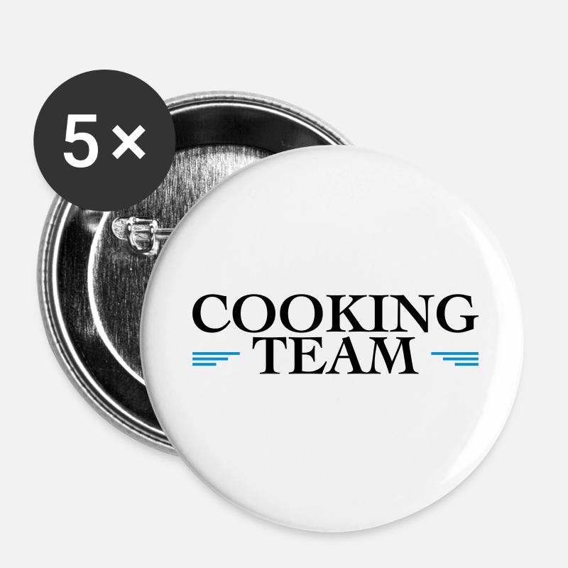 Team Cooking - Buttons klein 25 mm (5er Pack) - Weiß