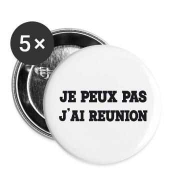 Ich kann keine Besprechung abhalten - Buttons klein 25 mm (5er Pack) - Weiß - Vorne