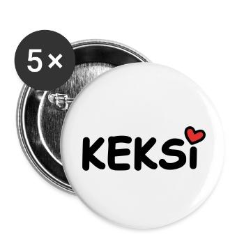 Keksi Kosename Herz - Buttons klein 25 mm (5er Pack) - Weiß - Vorne