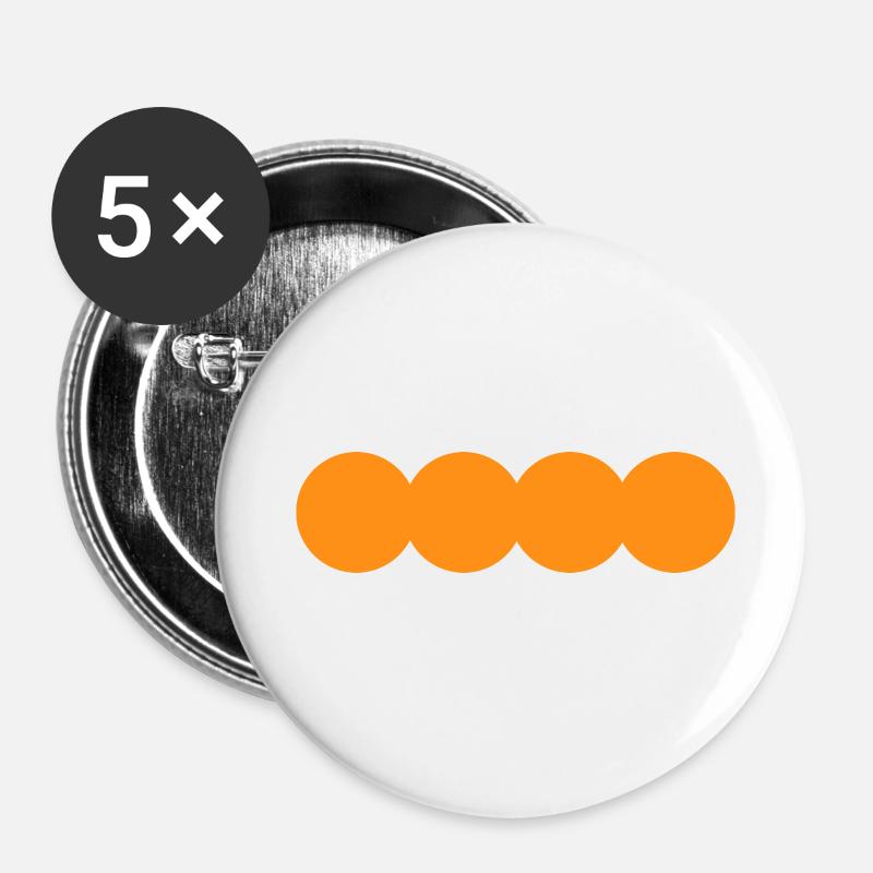 Simple Circle - Buttons small 1''/25 mm (5-pack) - white