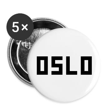 Oslo - Lot de 5 petits badges (25 mm) - blanc - Devant