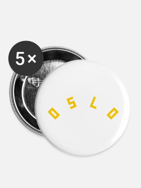 Oslo - Buttons klein 25 mm (5er Pack) - Weiß
