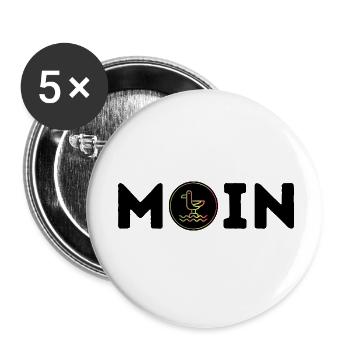 Hello with Seagull - Buttons small 1''/25 mm (5-pack) - white - Front
