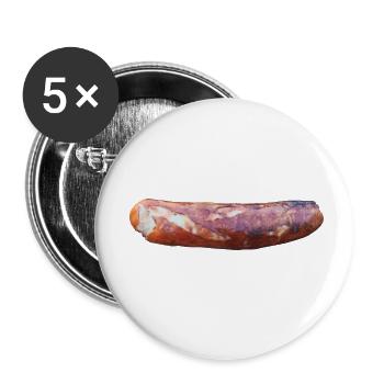 Bratwurst de Thuringe - Lot de 5 petits badges (25 mm) - blanc - Devant