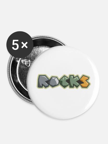 FELSEN - Buttons klein 25 mm (5er Pack) - Weiß