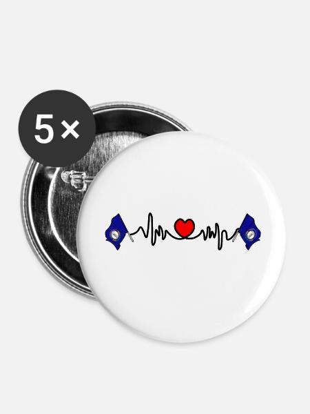 Herzfrequenz-Cardio für Kentucky - Buttons klein 25 mm (5er Pack) - Weiß