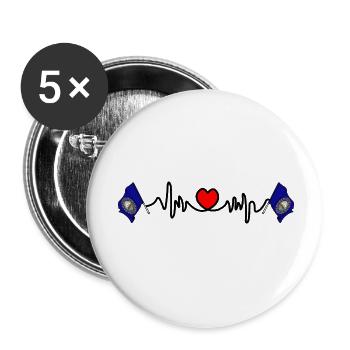 Heart rate cardio for New Hampshire - Buttons small 1''/25 mm (5-pack) - white - Front